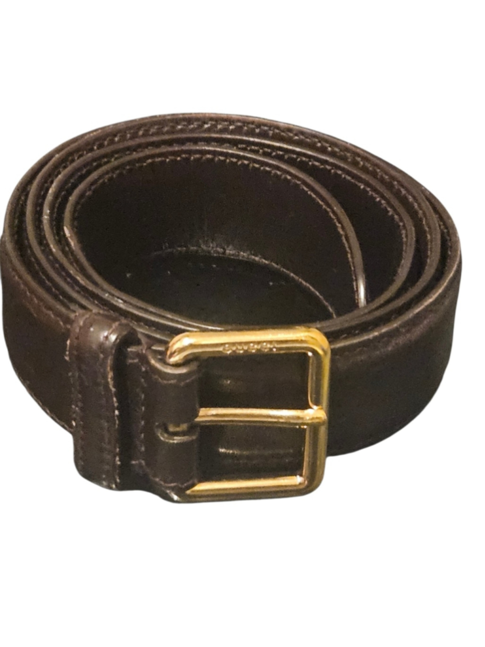 Gucci Brown Leather Belt with Gold Buckle, Size 34 - Picture 14 of 16